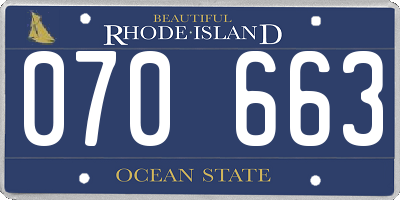 RI license plate 070663