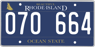 RI license plate 070664
