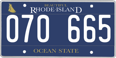RI license plate 070665