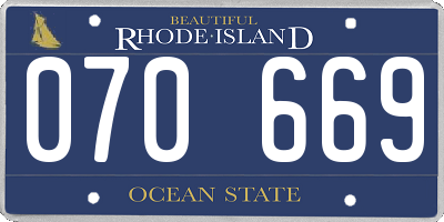 RI license plate 070669