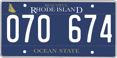 RI license plate 070674