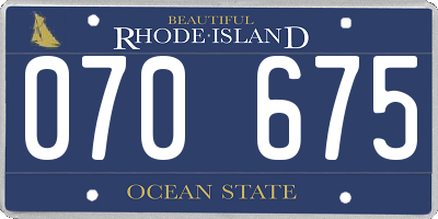 RI license plate 070675