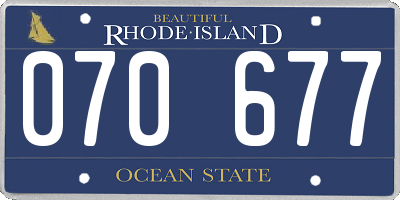 RI license plate 070677