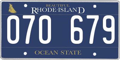 RI license plate 070679