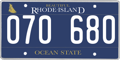 RI license plate 070680