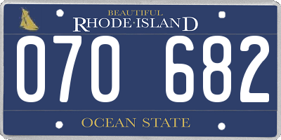 RI license plate 070682