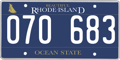 RI license plate 070683