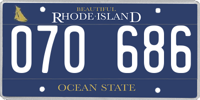 RI license plate 070686