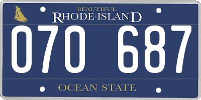 RI license plate 070687