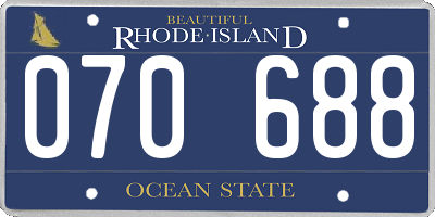 RI license plate 070688