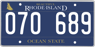 RI license plate 070689