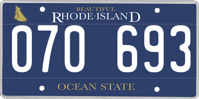RI license plate 070693