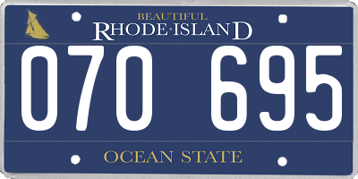 RI license plate 070695