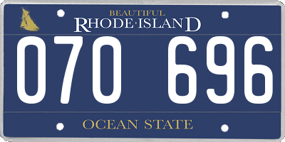 RI license plate 070696