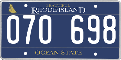 RI license plate 070698