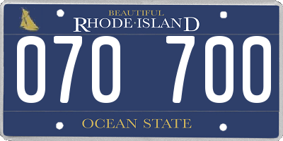 RI license plate 070700