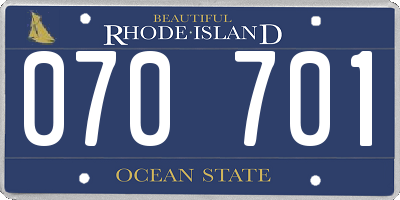 RI license plate 070701