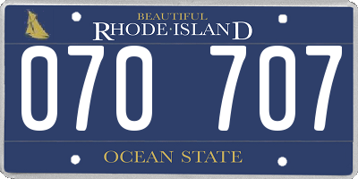 RI license plate 070707