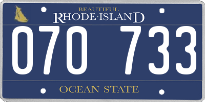 RI license plate 070733