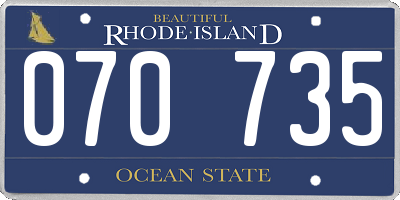 RI license plate 070735