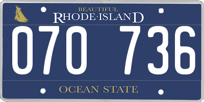 RI license plate 070736