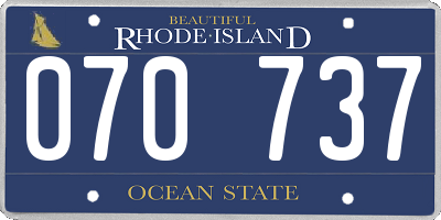 RI license plate 070737