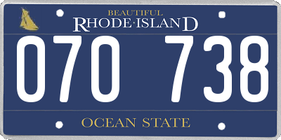 RI license plate 070738