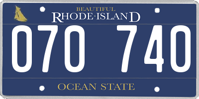 RI license plate 070740