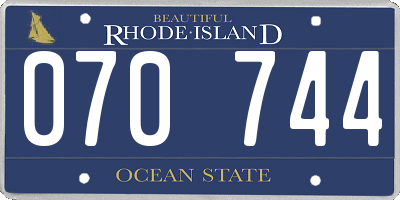 RI license plate 070744