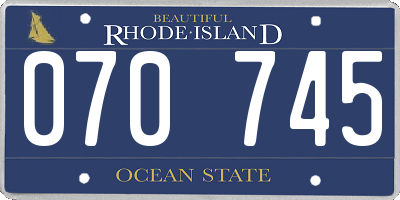RI license plate 070745