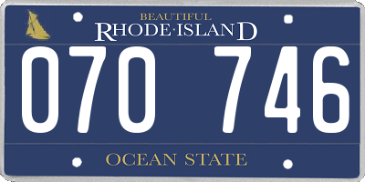 RI license plate 070746