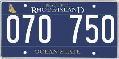 RI license plate 070750