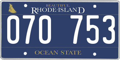 RI license plate 070753
