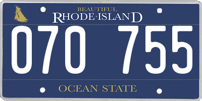 RI license plate 070755