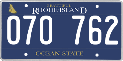 RI license plate 070762