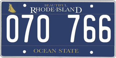 RI license plate 070766