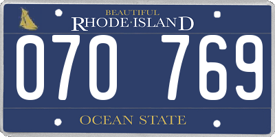 RI license plate 070769