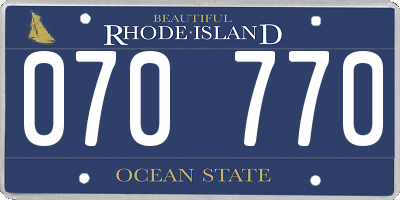 RI license plate 070770
