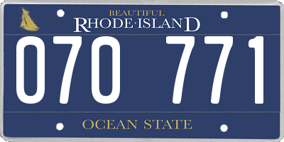 RI license plate 070771
