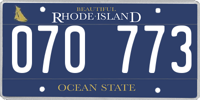 RI license plate 070773