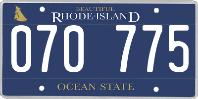 RI license plate 070775