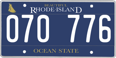 RI license plate 070776