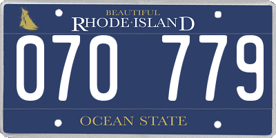 RI license plate 070779