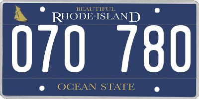 RI license plate 070780