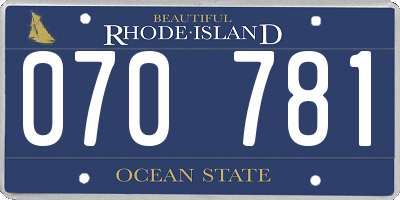 RI license plate 070781