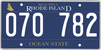 RI license plate 070782