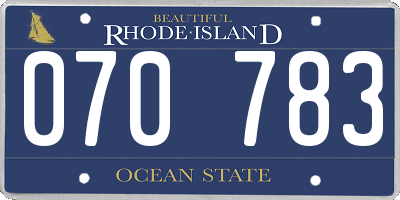 RI license plate 070783