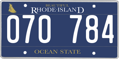 RI license plate 070784