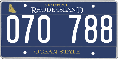 RI license plate 070788