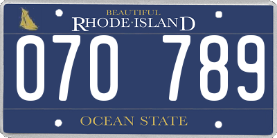 RI license plate 070789